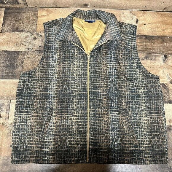 Sunderland Of Scotland Vest Brown Gold  Golf Golfing XL Zip up - Picture 1 of 10